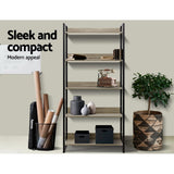 Bookcase Display Storage Stand Rack 5 Shelf Storage Metal frame Wall Bookshelf Black