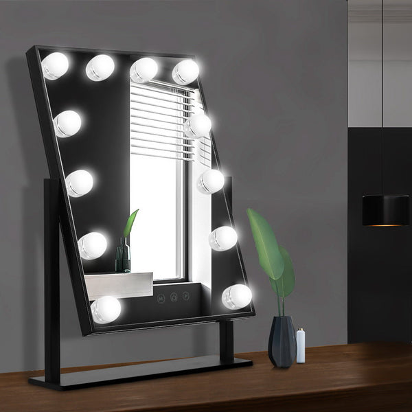 Mirror With LED Standing For Makeup Mirror - Black