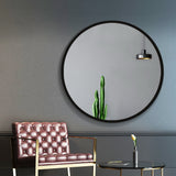 Mirror 90CM Wall Mirror Bathroom Makeup Mirror Round Frameless Polished