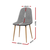 Chairs Set x 4 Dining Chairs as set of four - Light Grey