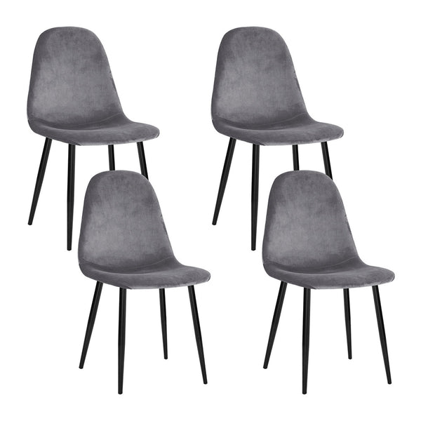 Chairs set 4 X Dining Chairs Kitchen set of four furniture Dark Grey
