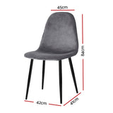 Chairs set 4 X Dining Chairs Kitchen set of four furniture Dark Grey
