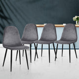Chairs set 4 X Dining Chairs Kitchen set of four furniture Dark Grey