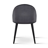 Chairs set x 2 Velvet Modern Dining Chairs  Set of two Velvet  - Dark Grey