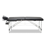 Portable Massage Table 2 Fold Aluminium Massage Table - Black