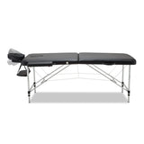 Portable Massage Table 2 Fold Aluminium Massage Table - Black