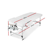 Massage Table 75cm wide Portable Aluminium Two Fold  Beauty Table Therapy massage White