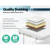 Massage Table 75cm wide Portable Aluminium Two Fold  Beauty Table Therapy massage White