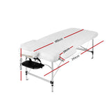 Portable Massage Table 3 Fold Aluminium  - Black