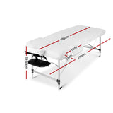 Portable Massage Table 3 Fold Aluminium Massage Table - Green & Black