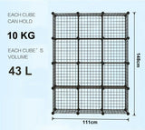 Metal Storage Display 4/6/8/12/16/20/25 Cabinet DIY Shelves Bookcase Organiser parts connecting