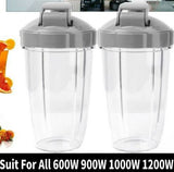 Cups x2 (two) or buy x1 with lids 24 O Z  for For NutriBullet 900W/600W/1000/1200W blender parts