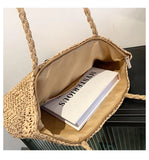 Handbag Summer Rattan Straw Look Woven Handmade Large Capacity Shoulder Bag Tote OBER