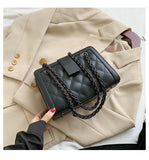 Handbag small black chain Pu leather shoulder bag handbags OBER