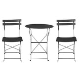 Table set with chairs foldable In or outdoors use Black Set