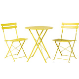 Table set with chairs foldable In or outdoors use Yellow