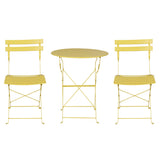 Table set with chairs foldable In or outdoors use Yellow