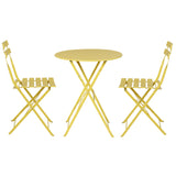 Table set with chairs foldable In or outdoors use Yellow