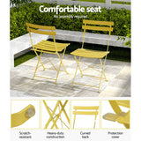 Table set with chairs foldable In or outdoors use Yellow