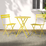 Table set with chairs foldable In or outdoors use Yellow