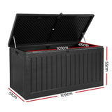 Storage Box Storage 109cm Container Garden Toy Indoor Tool Chest Sheds 270L Black