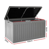 Storage Box Storage 109cm Container Garden Toy Indoor Tool Chest Sheds 270L Dark Grey