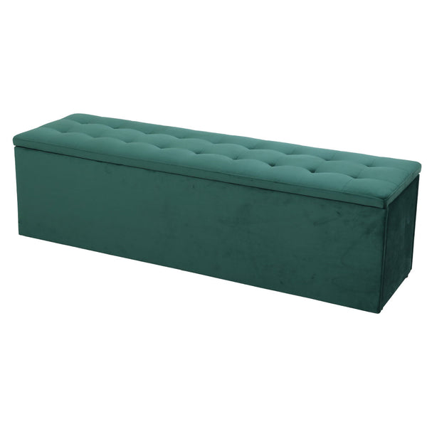 Storage Seat Items Box Rest Chest Green Bench Ottoman Footstool