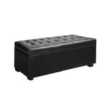 Storage  97 x 41.5 x 37cm Faux Leather Ottoman - Black
