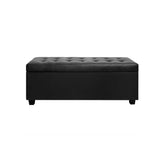 Storage  97 x 41.5 x 37cm Faux Leather Ottoman - Black