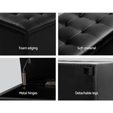 Storage  97 x 41.5 x 37cm Faux Leather Ottoman - Black