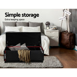 Storage  97 x 41.5 x 37cm Faux Leather Ottoman - Black