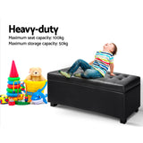 Storage  97 x 41.5 x 37cm Faux Leather Ottoman - Black