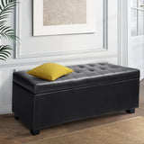 Storage  97 x 41.5 x 37cm Faux Leather Ottoman - Black