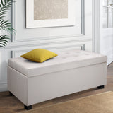 Storage Ottoman Large Fabric Seat 97 x 41.5 x 37cm - Beige