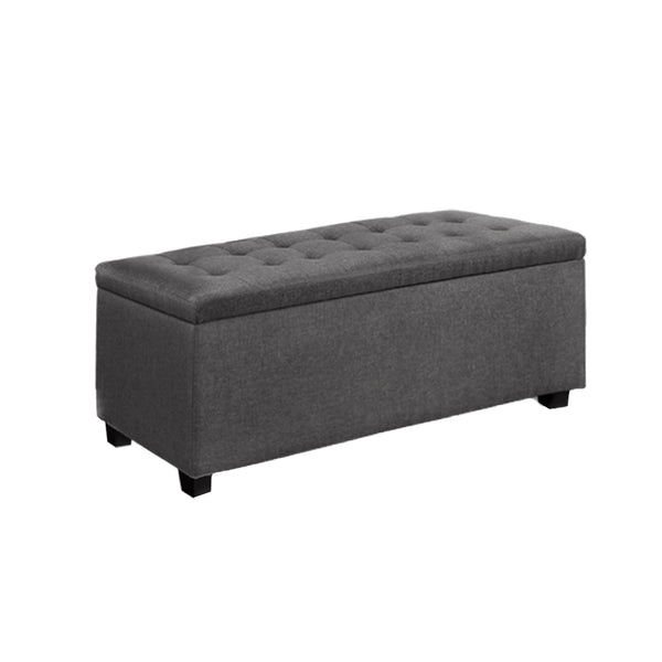 Storage Ottoman Large Fabric  97 x 41.5 x 37cm - Grey