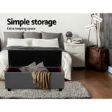 Storage Ottoman Large Fabric  97 x 41.5 x 37cm - Grey
