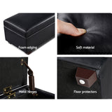 Storage Ottoman  Faux PU Leather - 80 x 42 x 36cm Black