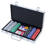 Poker Set Chips with 300 PC Poker chips Casino Gambling Dice Cards TEXAS HOLD'EM