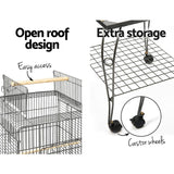 Cage Large Bird Cage on stand  with Perch - Black