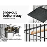 Cage Large Bird Cage on stand  with Perch - Black