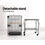 Cage Large Bird Cage on stand  with Perch - Black