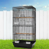 CAGE Size Medium 88(H) x 47(L) x 36(W) cm with Perches and Feeders Bird Cage  - Black