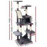 Pet 170 cm Tall Cat Kitten fun area Tree for playing Scratching, climbing Post Cat Tower scratcher