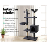 Pet 139 cm Tall Cat Kitten fun area Tree for playing Scratching, climbing Post Tower scratcher