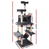 Pet 183 cm Tall Cat Kitten fun area  Tree for playing Scratching, climbing Post Tower scratcher