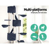 Pet 244 cm Tall Cat Kitten fun area Tree for playing,Scratching, climbing Post Tower Dark Grey scratcher