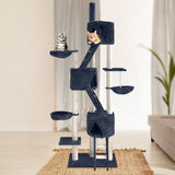 Pet 244 cm Tall Cat Kitten fun area Tree for playing,Scratching, climbing Post Tower Dark Grey scratcher