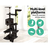 Pet 192 cm Tall Cat Kitten fun area Tree for playing Scratching, climbing Post Tower Dark Grey scratcher