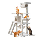 Pet Post Scratcher 141 cm Tall Cat Kitten fun area cat tree for playing Scratching, climbing Post Tower Beige
