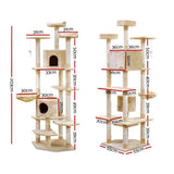 Pet 202 cm Tall Cat Kitten fun area Tree for playing Scratching, climbing Post Tower Beige scratcher